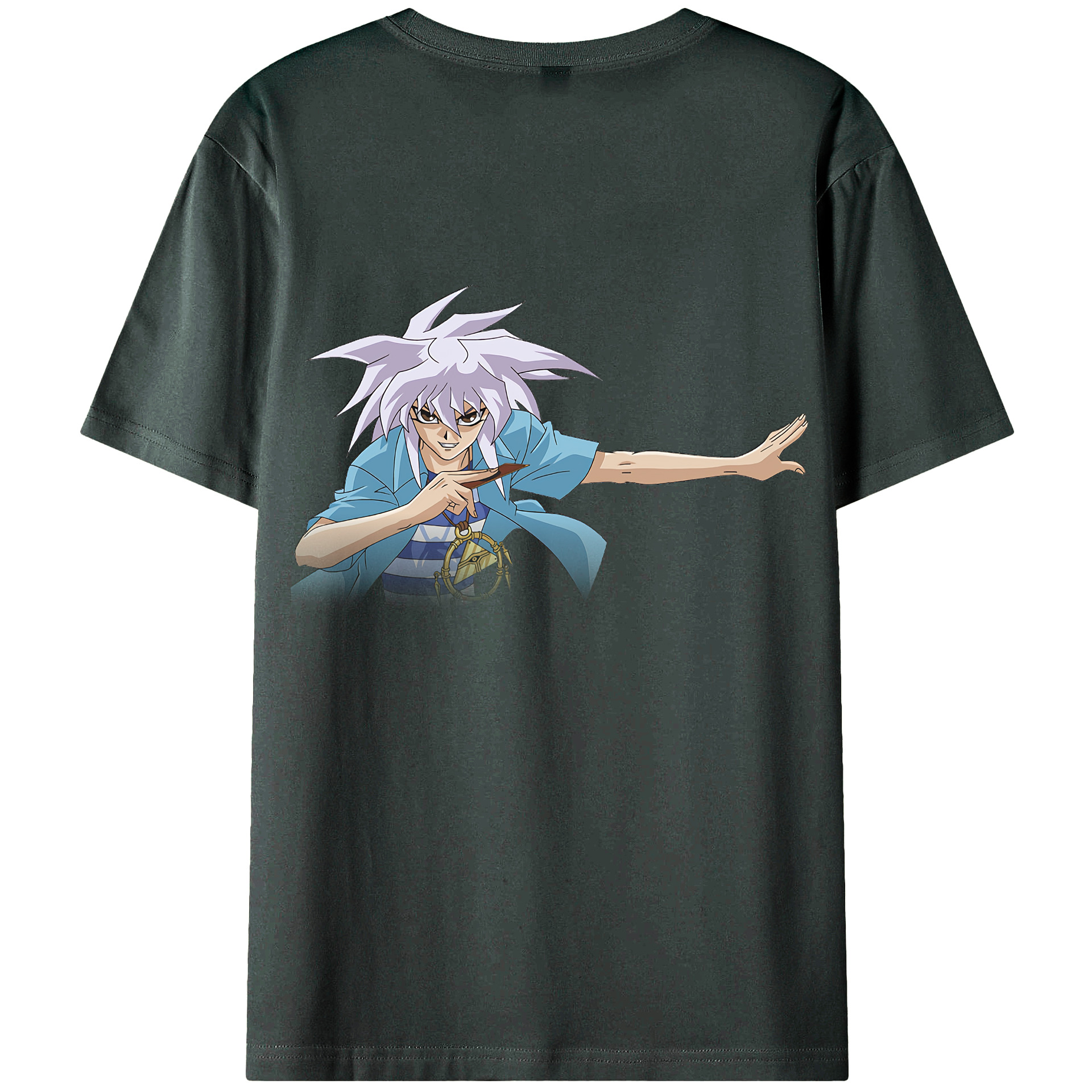 （画像用） 遊☆戯☆王 Yu-Gi-Oh! 綿100％ メンズ半袖Tシャツ（バックプリント） 通気性